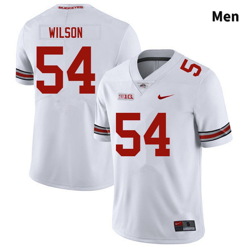 Men's Ohio State Buckeyes #54 Toby Wilson White Authentic College Stitched Football Jersey 23ZB041VT